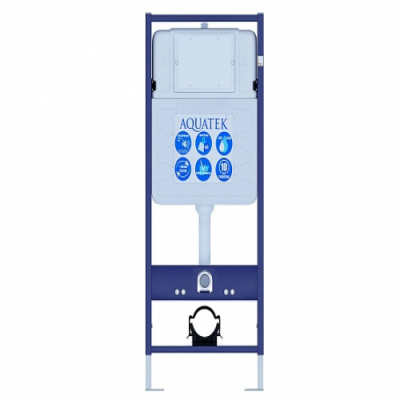 SET AQUATEK ОБЕРОН T KDI10 (рама AQUATEK Standard INS-0000012 с клавишей KDI-0000010 и крепежом KKI-0000002 +унитаз ОБЕРОН AQ1365T-00 с сиденьем sc)