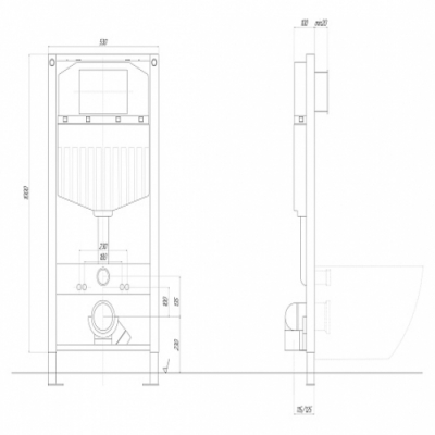 SET КЛАССИК cm-INS23-009 4в1 (рама AQUATEK INS-0000023 +крепеж KKI-0000001 +кнопка KDI-0000009 +унитаз AQ1112-00 с крышкой sc)