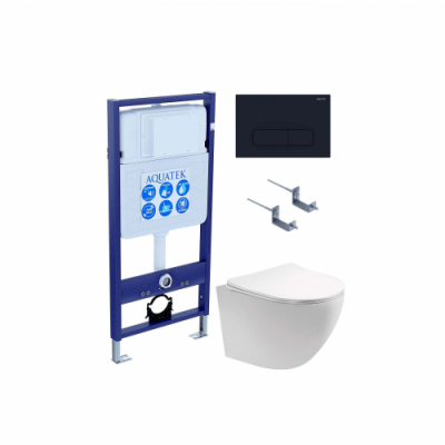 SET AQUATEK ЕВРОПА-017 4в1 (рама AQUATEK Standard INS-0000012 с клавишей KDI-0000017 и крепежом KKI-0000002 + унитаз AQ1901-00 с тонким сиденьем sc)