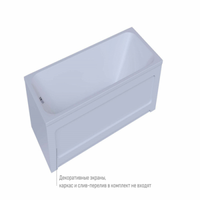 Акриловая прямоугольная ванна Aquatek Eco-Friendly Мия 175х70 без фронтального экрана, без гидромассажа, без опоры(каркаса) MIY175-0000001