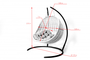 Плетеное подвесное кресло-кокон двойной Серый